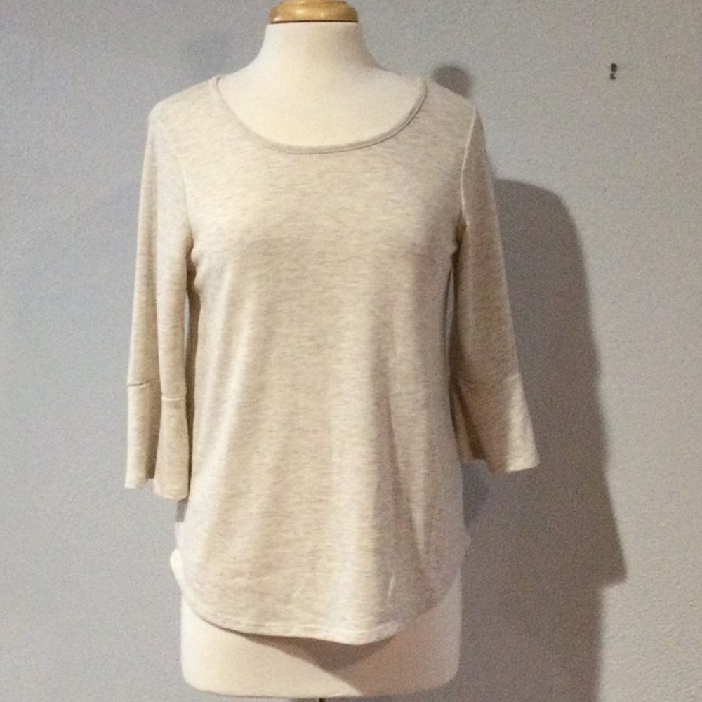Apt 9 Cream Color Bell Sleeve Pullover Top Size PM